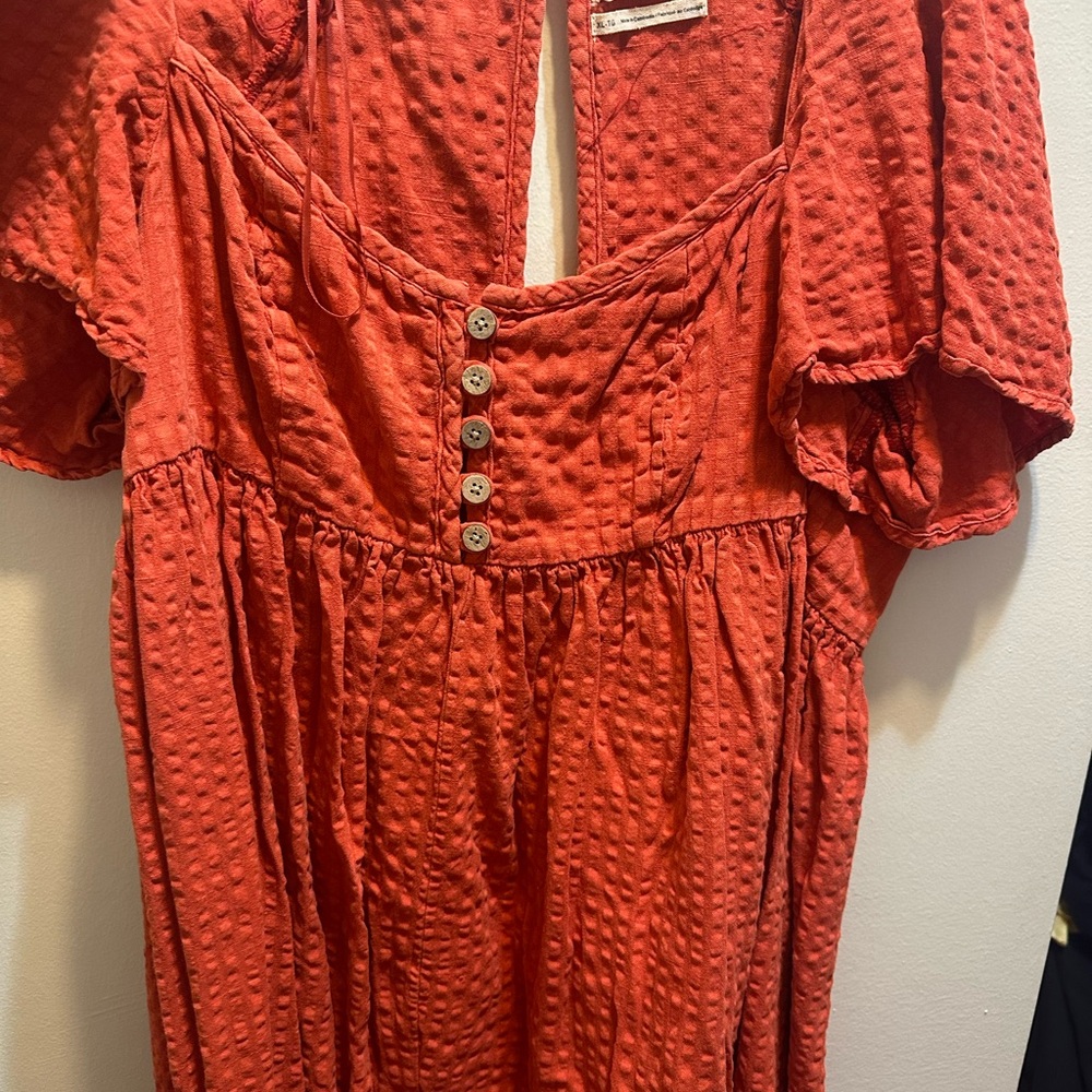 Urban Outfitters Rust Textured Dress
